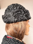 Black Astrakhan Fur Beret