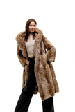 Full-Lengh Fur Coat with Hood