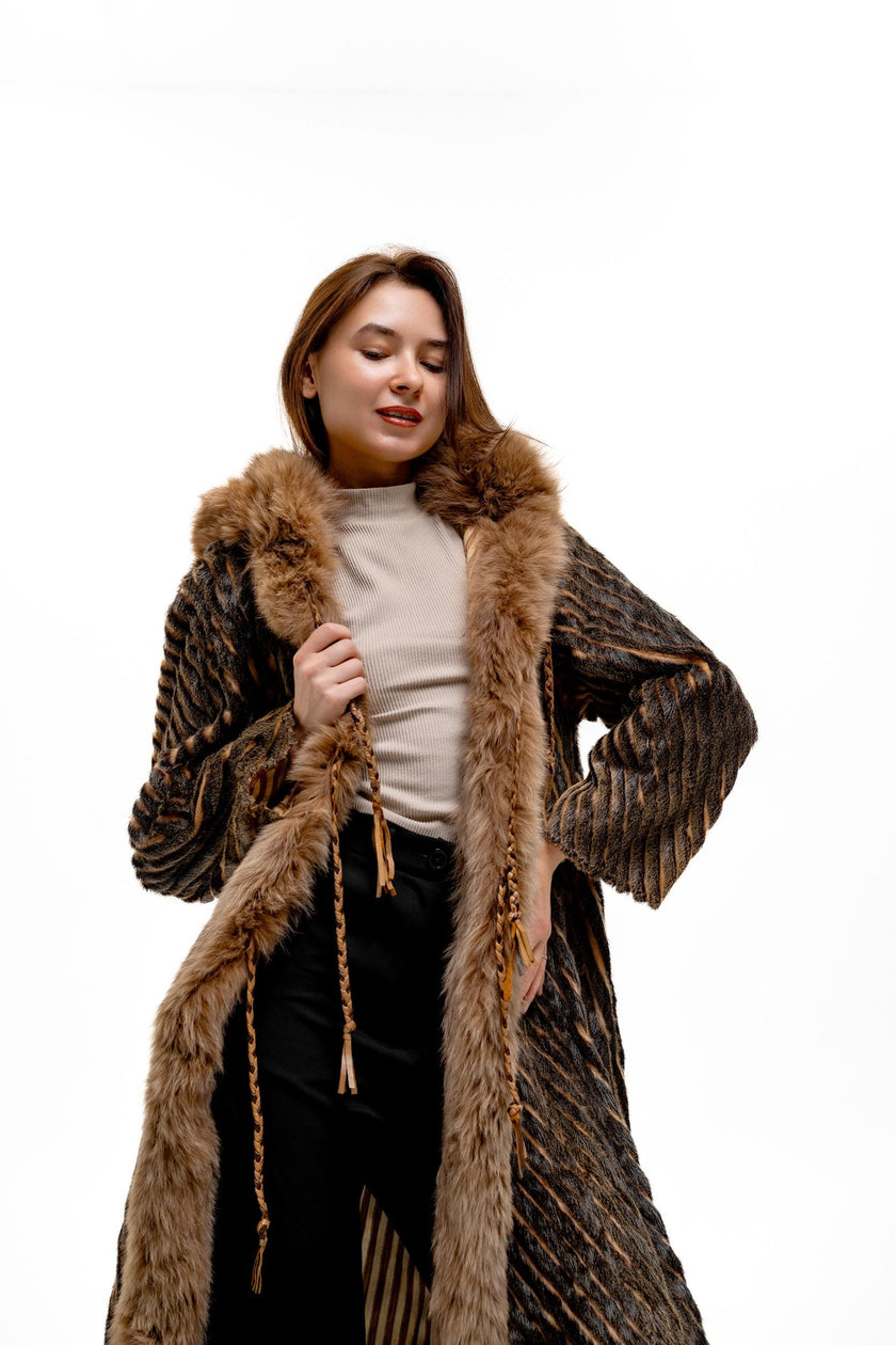 Long Fur Coat with Hood