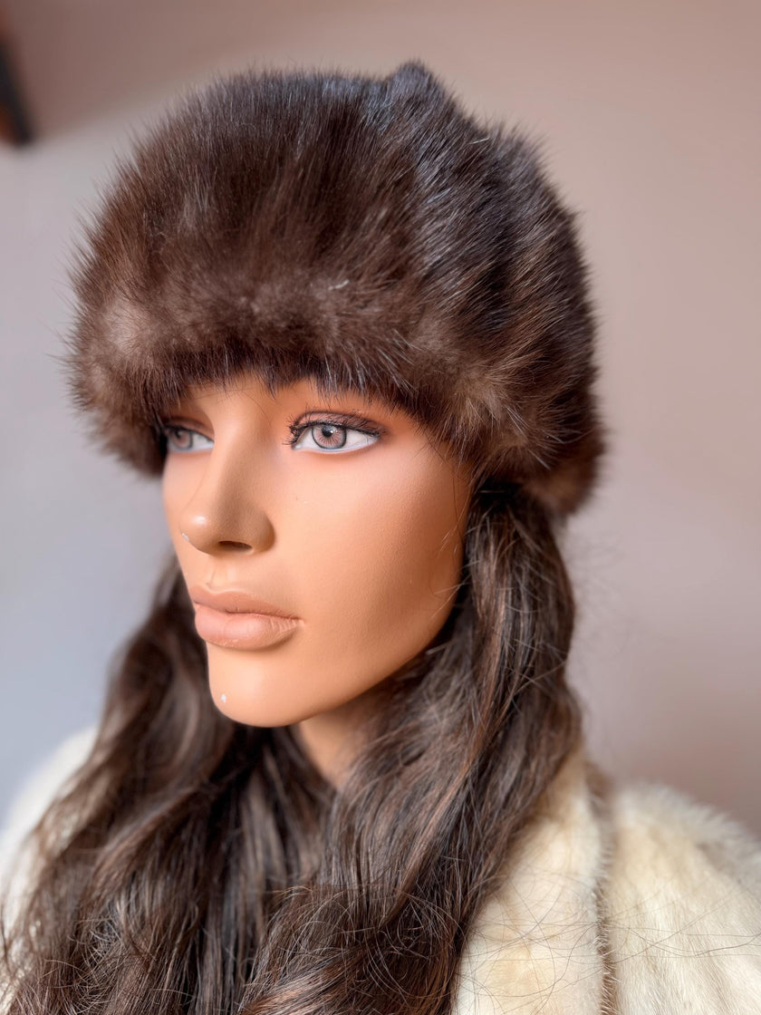 Grey Mink Fur Hat