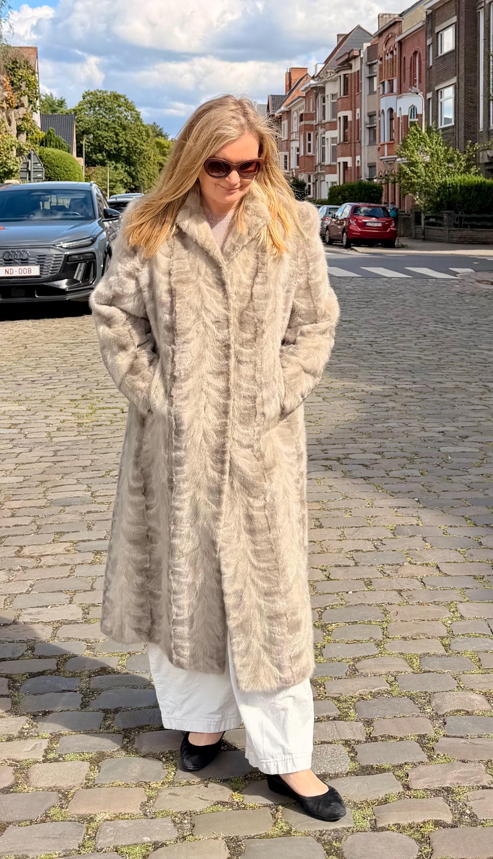 Sapphire Grey Mink Fur Coat