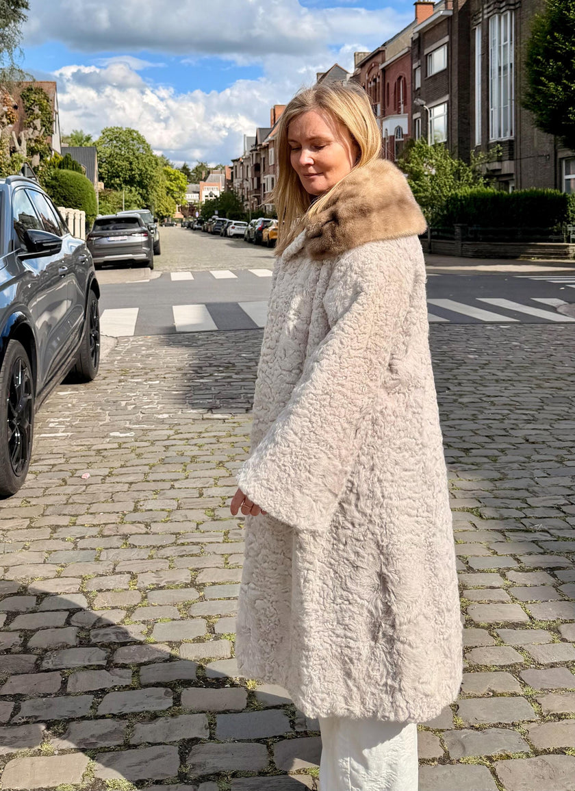 White Astrakhan Fur Coat