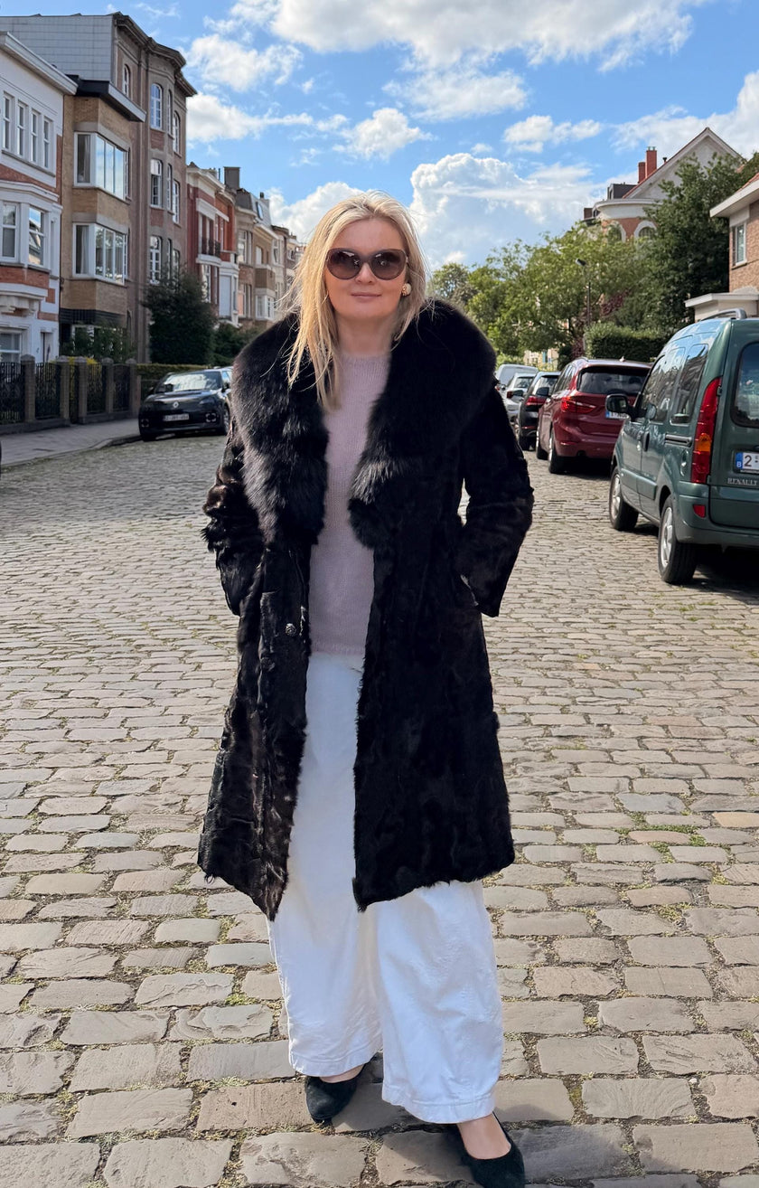 Brown Goat Fur Coat
