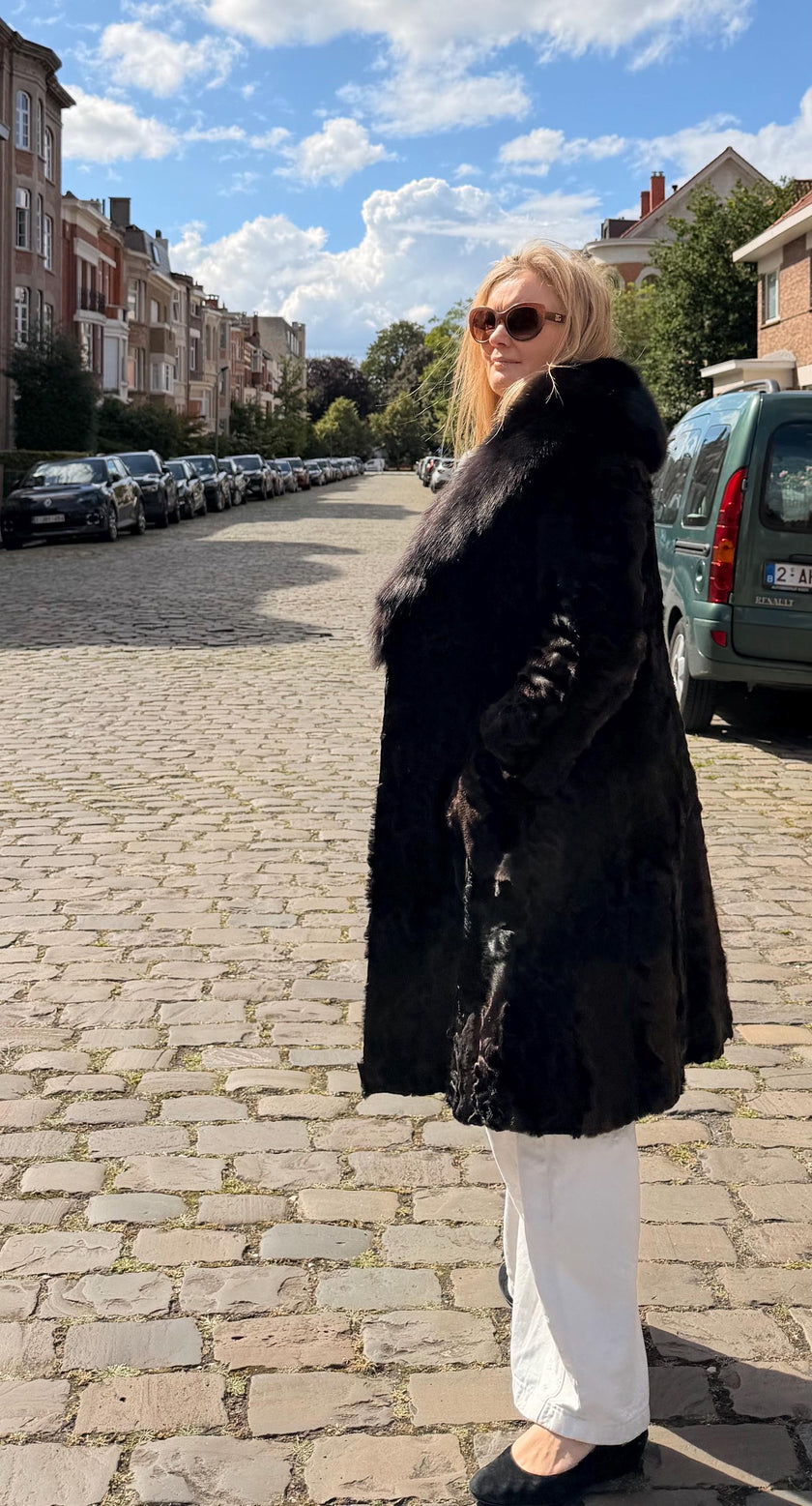 Brown Goat Fur Coat
