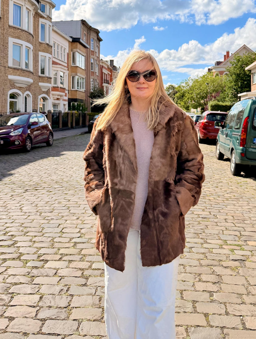 Brown Goat Fur Jacket