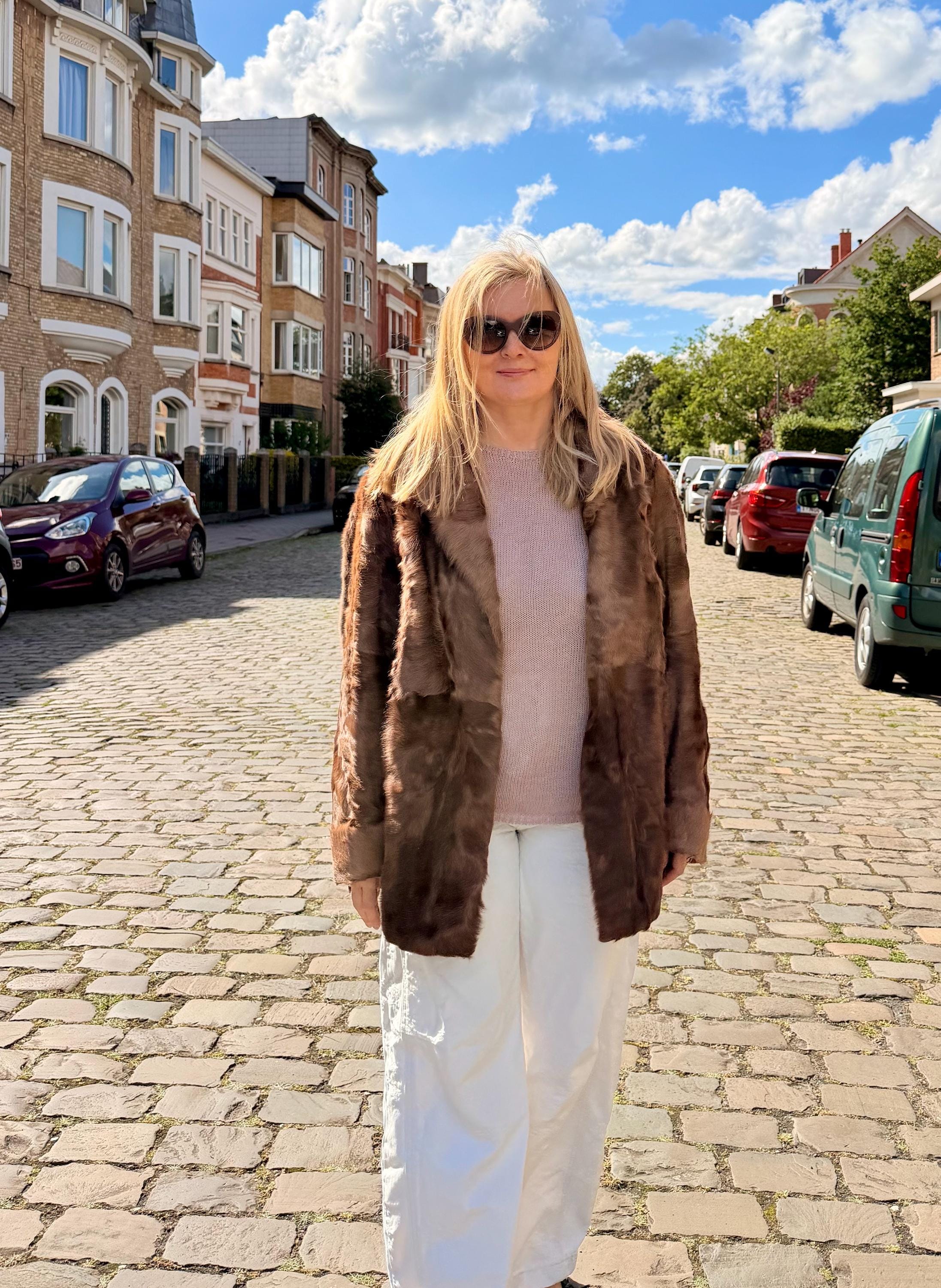Brown Goat Fur Jacket