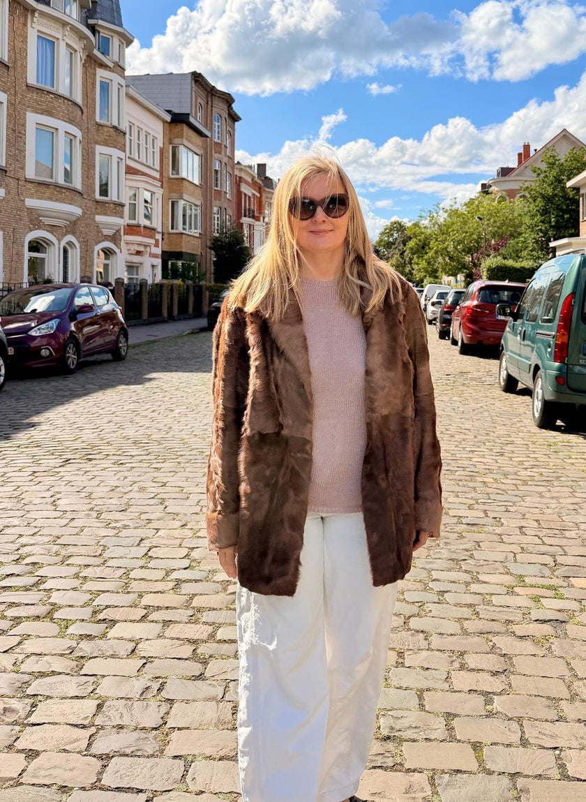 Brown Goat Fur Jacket