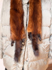 Brown Mink Vintage Fur Stole – 1980s Genuine Fur Scarf, Accessory for Coats