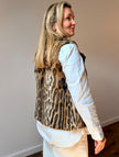Vintage Leopard Print Fur Vest – Genuine Fur, Size S