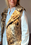Leopard Print Fur Vest – S