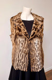 Leopard Print Fur Vest – S