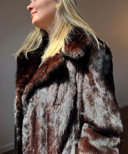 Brown Mink Fur Coat – L-2XL