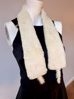 Vintage White Shared Rabbit Fur Scarf - Genuine Fur Collar I 2000s