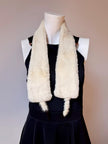 Vintage White Shared Rabbit Fur Scarf - Genuine Fur Collar I 2000s