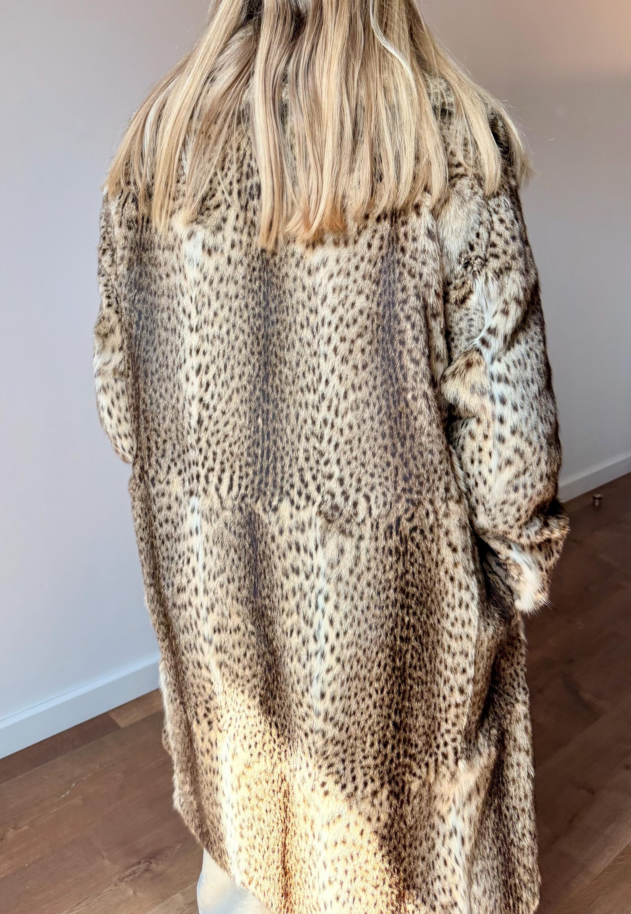 Vintage Leopard Print Fur Coat – Genuine Fur, Size M-XL