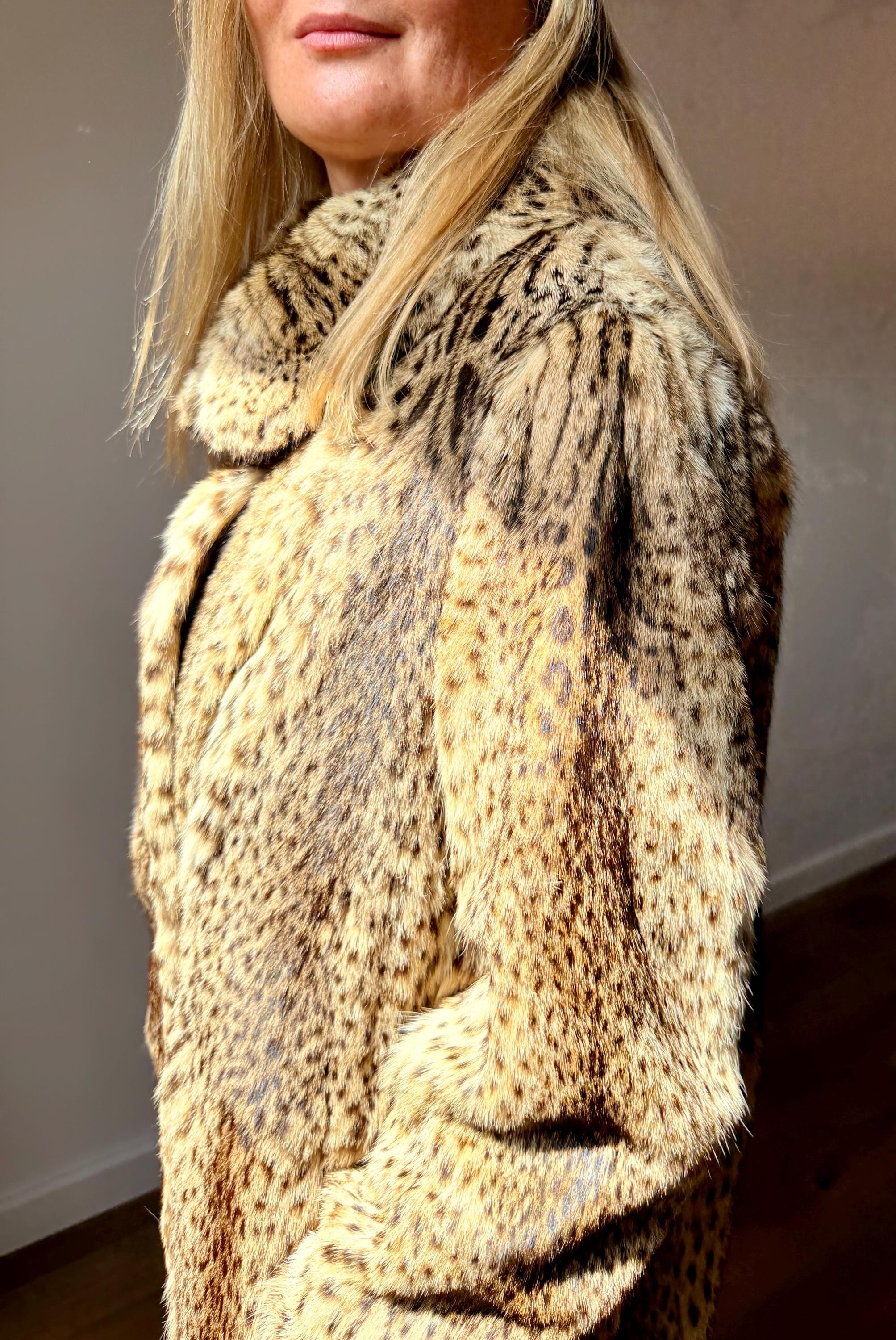Vintage Leopard Print Fur Coat – Genuine Fur, Size M-XL