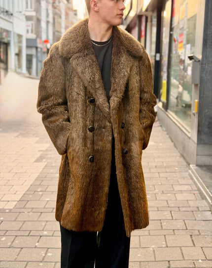 Men’s Vintage Beaver Fur Coat | Luxury Real Fur Outerwear