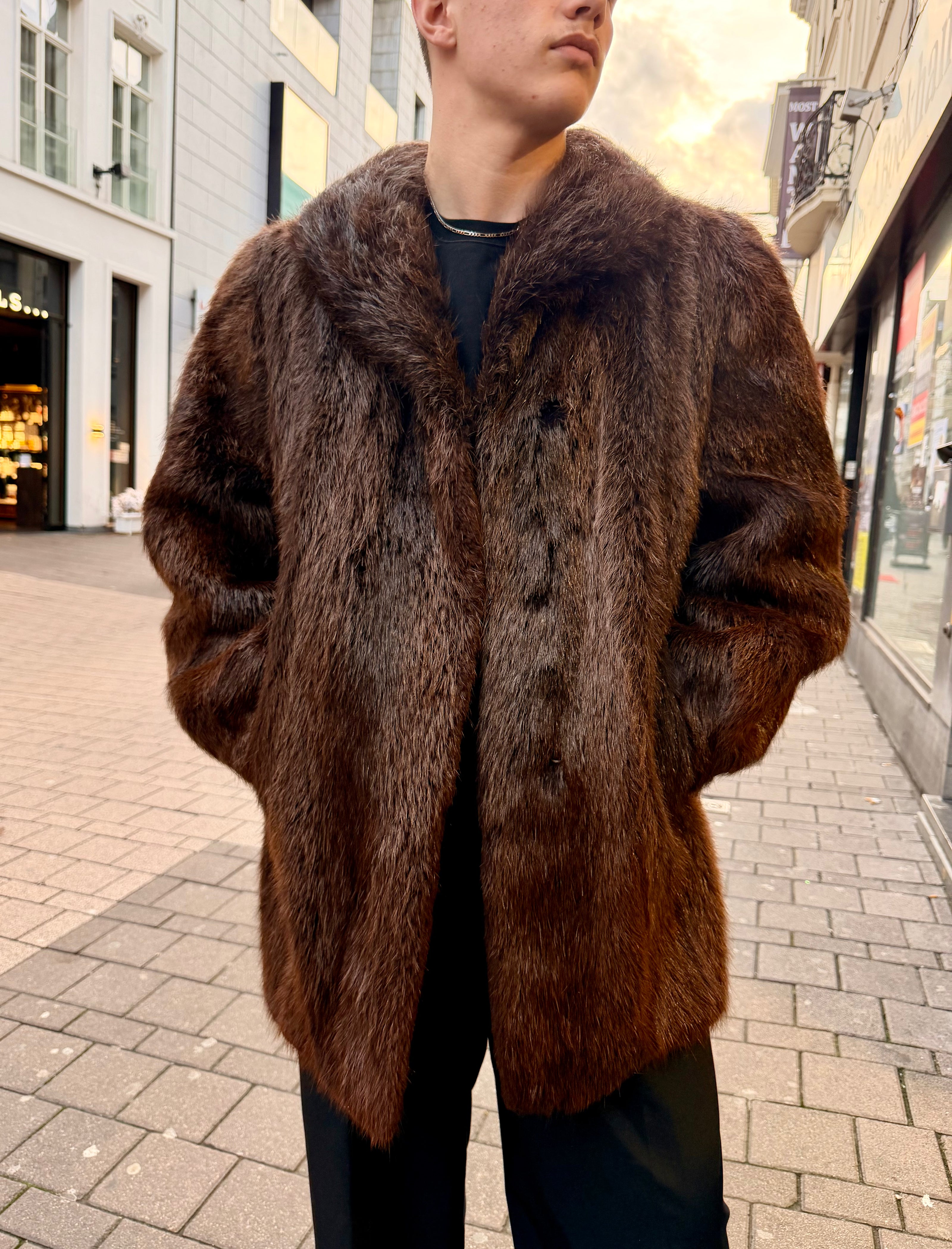 Men’s Vintage Nutria Fur Jacket | Real Fur Bomber Coat