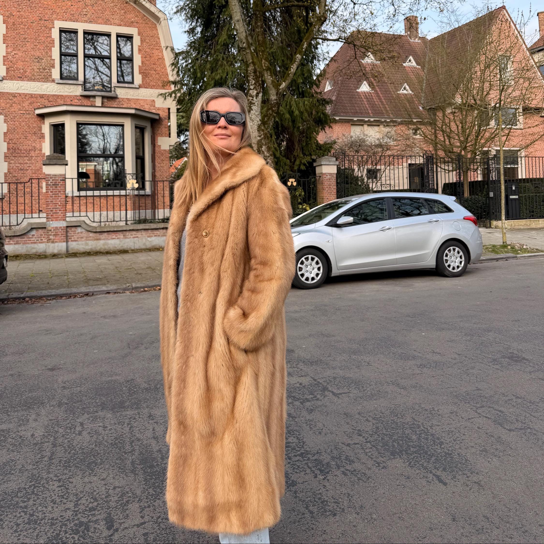 Genuine full-pelt mink fur coat sourced in Belgium